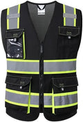 JKSafety Safety Vest for Men Women Hi Vis Reflective Vest JK220 Black 5XL by JKSafety