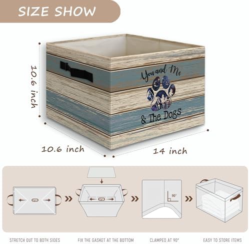 Rustic Dog Paw Foldable Storage Bins Box - Image 7