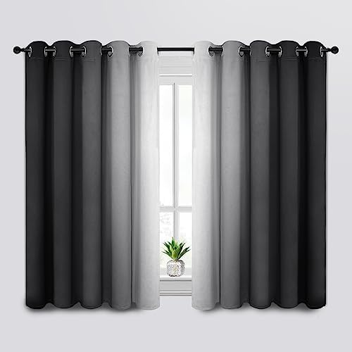 SimpleHome Ombre Black to Grey White Curtains by SimpleHome