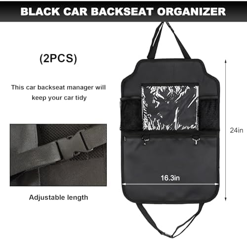 2PCS Car Backseat Organizer, Oxford Car Back Seat Protecter Kick Mat - Image 2
