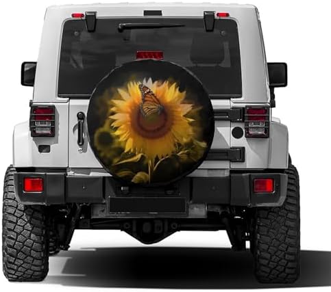 Butterfly and Sunflower She is Sunshine Spare Tire Cover Dust-Proof Wheel Tire - Image 2