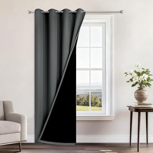 Yakamok Dark Grey Blackout Curtains 84" Long by Yakamok