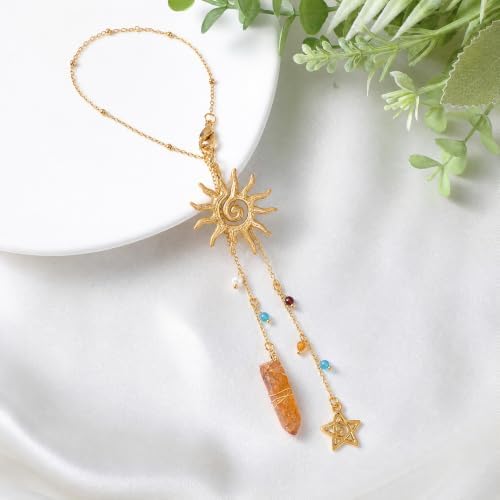 Crystal Tassel Hanging Car Charm Spiral Sun Healing Stones - Image 6
