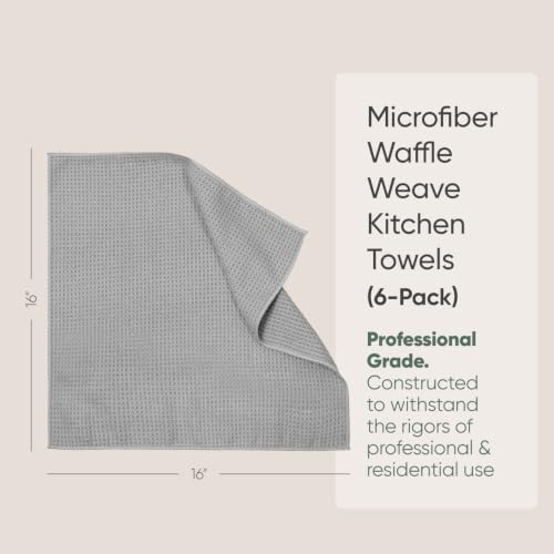 Kitchen Towels - Microfiber Waffle Weave Towels | Absorbent, No Lint, Commercial - Image 2