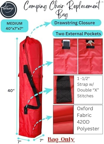 40"x7"x7" Replacement Bag for Folding Camping Chair, Camp Chairs, Yoga Mat - Image 3