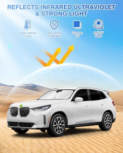 Canvcle Window Shades for 2025 2026 BMW X3 Accessories Windshield Sun Shade - Image 2