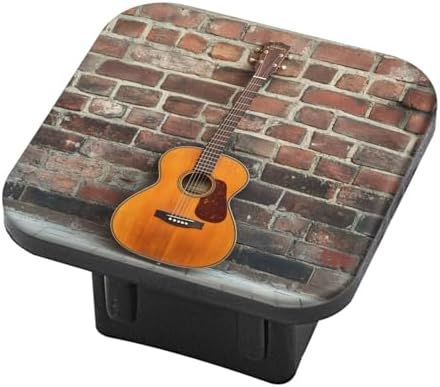 Hitch Cover Fits for 2-Inch Hitch, Acoustic Guitar Leaning Against Brick Wall by PATBIXES