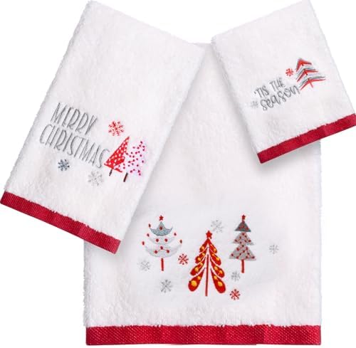 Peryiter 3 Pack Xmas Decorative Bath Towel Set by Peryiter