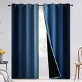 SimpleHome 100% Blackout Ombre Bedroom Curtains Blue and Greyish White by SimpleHome