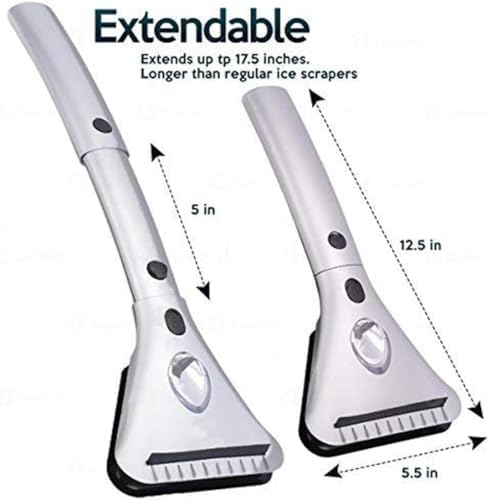 ZONETECH Heated Car Window Ice/Snow Scraper Extendable Auto Windshield Heated - Image 5