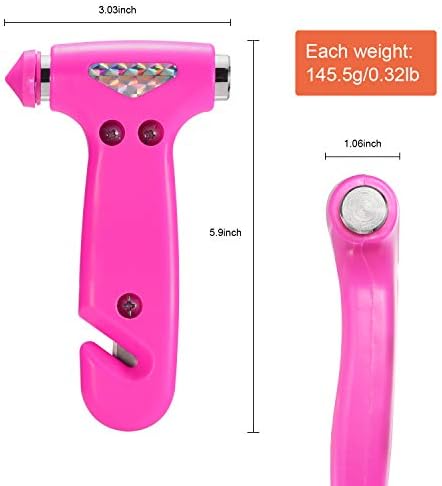 THINKWORK 2PC 3-in-1 Pink Car Safety Hammer Gift - Image 3