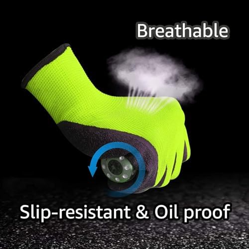 Evridwear Crinkle Latex Rubber Hand Coated Safety Work Gloves - Image 4