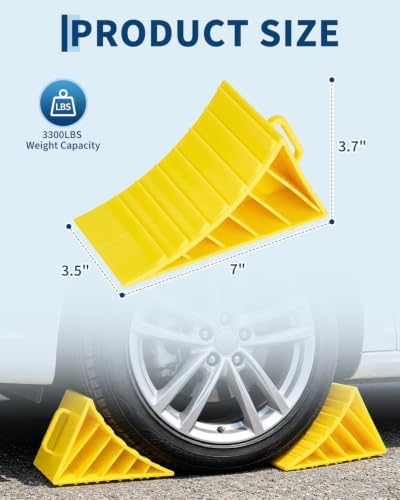 Garvee 2PCS Wheel Chocks for Trailers, Heavy Duty RV Wheel Chocks - Image 2