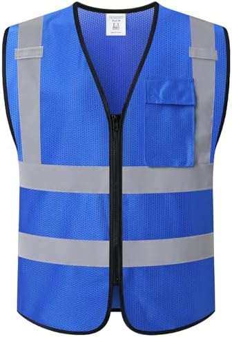 Hi Vis Reflective Safety Vest for Men Women by Kazsaifo