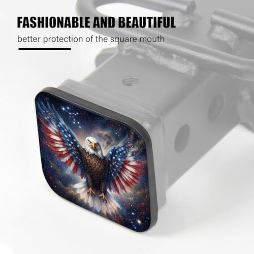 Trailer Hitch Cover, American Flag Eagle Hitch Cover Rubber Towing Hitch Plug - Image 4