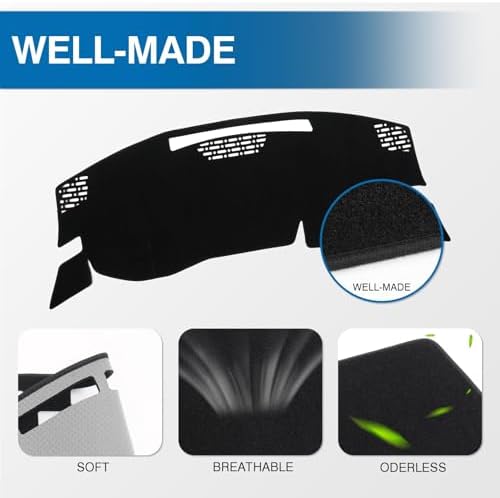 KUST Black Dash Cover for Nissan Murano 2025-2026 Left Hand Drving Dash Carpet - Image 4