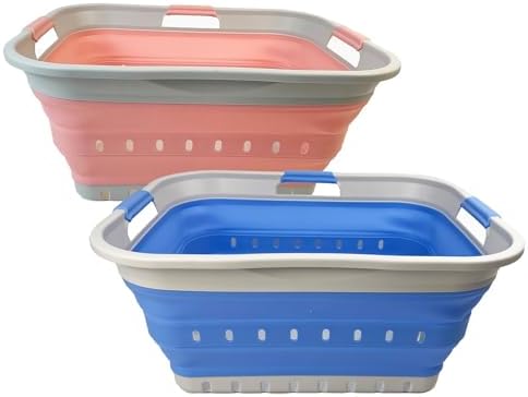 SAMMART 42L Collapsible Plastic Laundry Basket by SAMMART