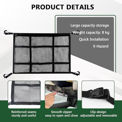 Car Ceiling Cargo Net Double Layer Mesh Organizer - Image 3