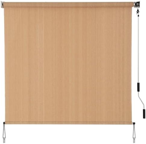 SMONTER Outdoor Sunshade Roller Shade 8'W x 8'H, Exterior Cordless Roll Up by SMONTER