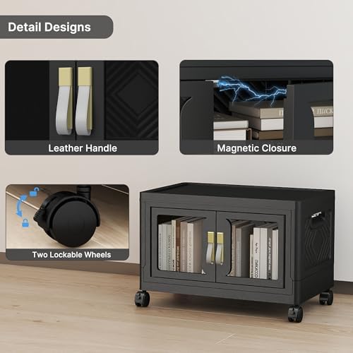 Stackable Storage Bins with Doors & Lids & Wheels - Image 5