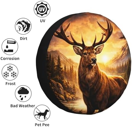 Deer Spare Tire Cover Weatherproof Wheel Protectors Universal Wheel Covers - Image 5