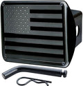 Steel Hitch Cover, Patented Riveted Aluminum Flag, Car Wash Safe by TrkWyze