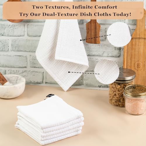 DishCloths Kitchen|Waffle Terry Weave Hand Towels|Cotton 12"x12" Reusable Dish - Image 3