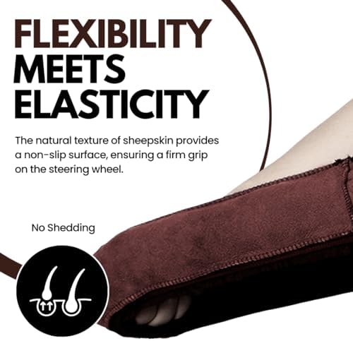 Andalus Brands Luxury Fluffy Car Steering Wheel Covers – Genuine Merino - Image 5