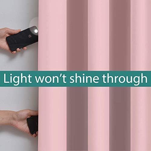 Yakamok Pink 100% Blackout Patio Door Curtain Panels W70 x L84, 1 Panel - Image 3
