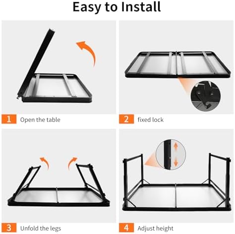 Folding Camping Table 3.3Ft X 2Ft, Aluminum Portable Adjustable Fold Table - Image 6