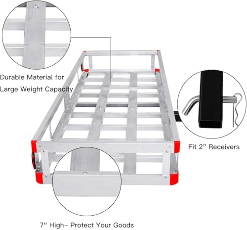 ERGOMASTER Hitch Cargo Carrier, 500lb Capacity Trailer Hitch Mount Cargo Carrier - Image 3