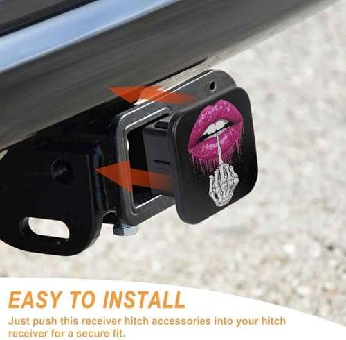 2 Inch Skeleton Hand Sexy Lips Trailer Hitch Cover Rubber Receiver Tube Plug Cap - Image 4
