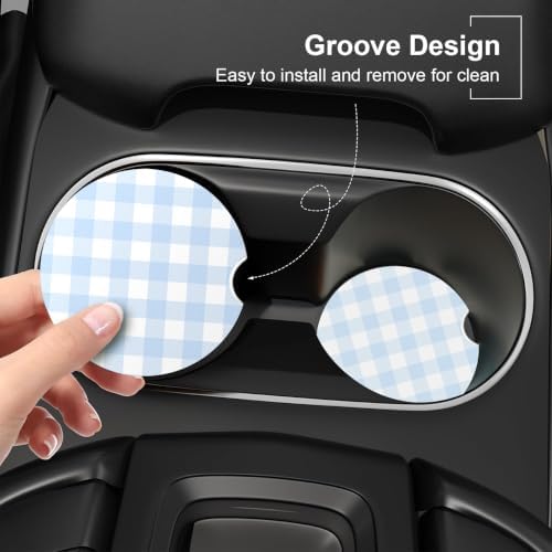 Ceramic Car Coasters – Absorbent Car Cup Holder Coaster Set - Image 4