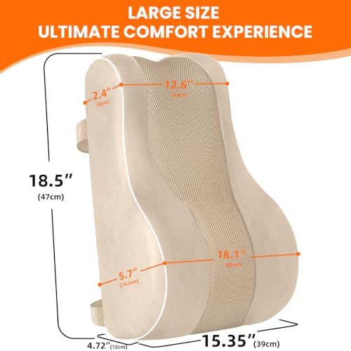 CloudBliss XL Lumbar Support Pillow, Memory Foam - Image 2