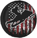 Vintage American Flag Snowmobiling Snowmobile Rider Spare Tire Cover by Unknown