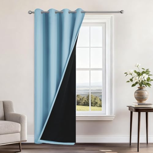 Yakamok Sky Blue 100% Blackout Curtains 84 Inches Long 52" Wide 1 Panel by Yakamok