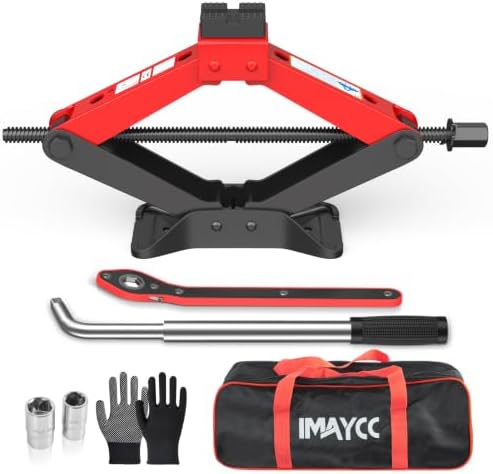 Portable Car Jack Kit 3 Ton, Heavy Duty Scissor Jack by IMAYCC