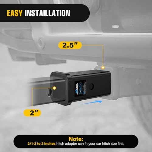 Nilight Trailer Hitch Receiver Adapter 2-1/2" to 2" Sleeve Reducer | Convertor - Image 5