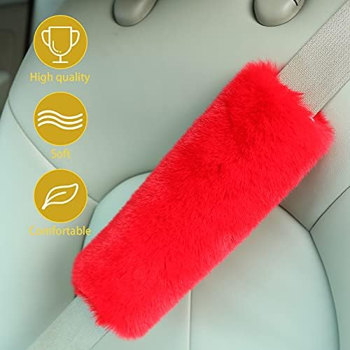 Boao 4 Pack Sheepskin Seat Belt Cover Shoulder Pad - Image 3
