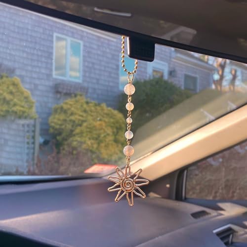 Sun Hanging Car Charm, Boho Crystals Decor by YTYAB