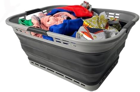 SAMMART 42L Collapsible Plastic Storage Basket by SAMMART
