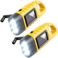 2Pcs Hand Crank Solar Powered Flashlight, Emergency Rechargeable by Unknown