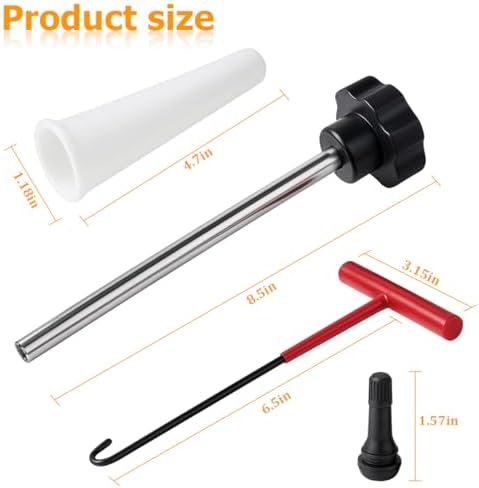 7PCS Tire Valve Stem Tool Kit Replacement Installation Set Black - Image 2