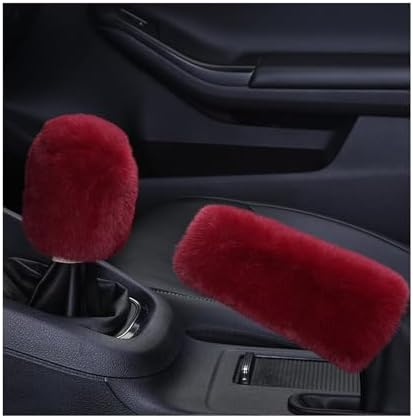 Ziciner 2PCS Plush Car Gear Shift Knob Cover & Handbrake Cover, Comfortable by Ziciner