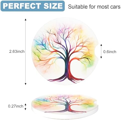 2 Pack Cup Holder Coaster, 2.63inch Anti Slip Insert Absorbent Ceramic Coaster - Image 7