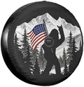 American Flag with Funny Spare Tire Cover with Back-up Camera Hole Leather by Unknown