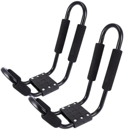 Alipis 2pcs Kayak Roof Rack J-Shaped Car Rooftop Luggage Rack Detachable Kayak by Alipis