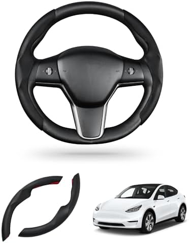 Canvcle Steering Wheel Cover for 2016-2026 Telsa Model 3/Y Highland/Juniper by Canvcle