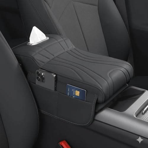 Car Center Console Cover with Tissue Box Holder, Foam Armrest Cover by Cxprctpu
