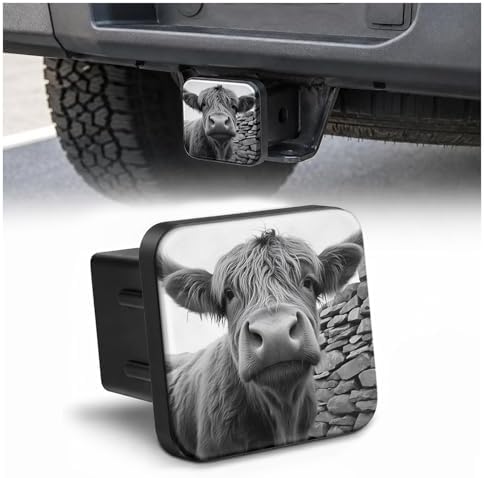 Trailer Hitch Covers Highland Cow Black White Heavy Duty 2 Inch Hitch Cover by Unknown